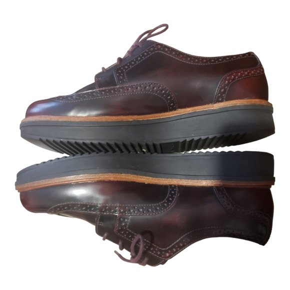 Clark’s Teadale Maira Oxford Shoe 8 1/2 M Red/Brown Platform Wing-tip Leather! - Picture 10 of 13